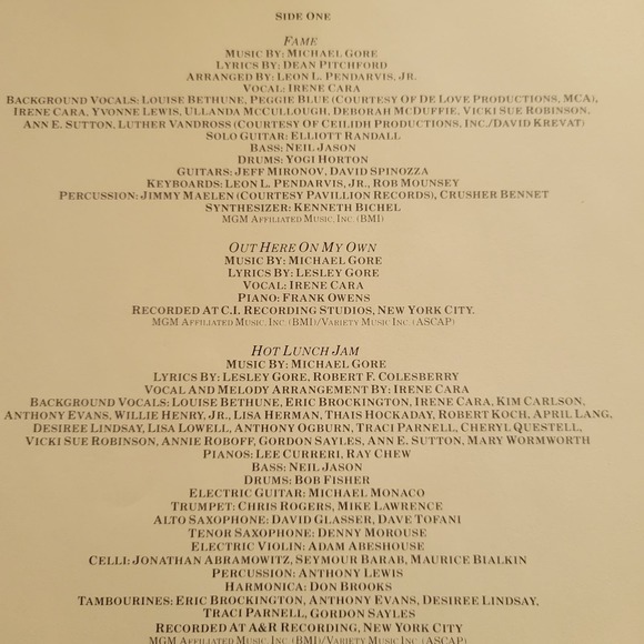 FAME ORIGINAL MOVIE SOUNDTRACK VINYL RECORD LP MGM Records 1980 - Picture 5 of 11